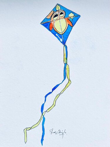 Happy Kite von Shabs Beigh, Zeichnungen kaufen auf Singulart