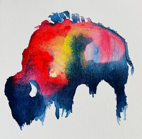 Bison And The Birds von Shabs Beigh, Zeichnungen kaufen auf Singulart