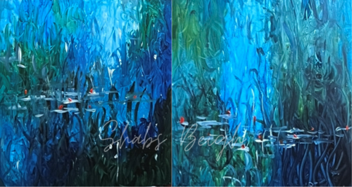 After Monet 2 (Diptych) by Shabs Beigh, Painting for Sale on Singulart