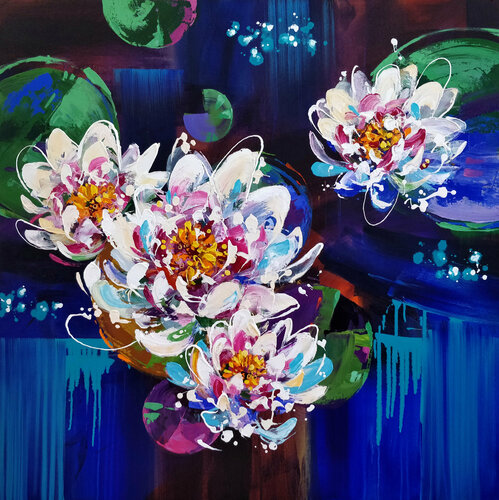 LILY POND van Anna Cher, Schilderij te koop op Singulart