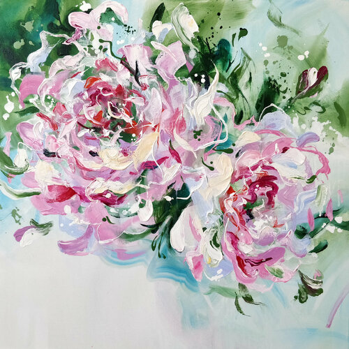 WHITE FLOWERS van Anna Cher, Schilderij te koop op Singulart