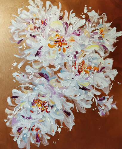 WHITE PETALS van Anna Cher, Schilderij te koop op Singulart