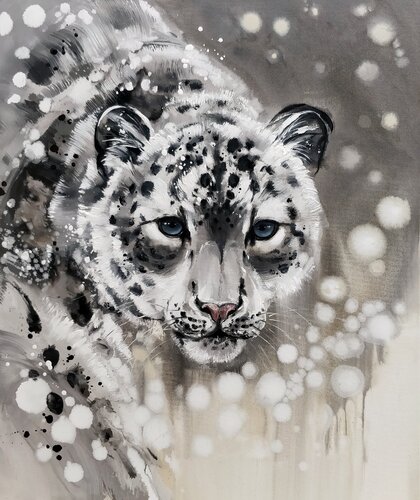 SNOW LEOPARD by Anna Cher, Painting for Sale on Singulart
