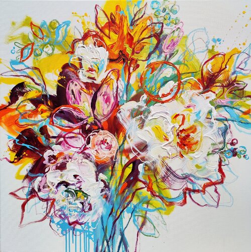 Floral fusion di Anna Cher, Pittura in vendita su Singulart