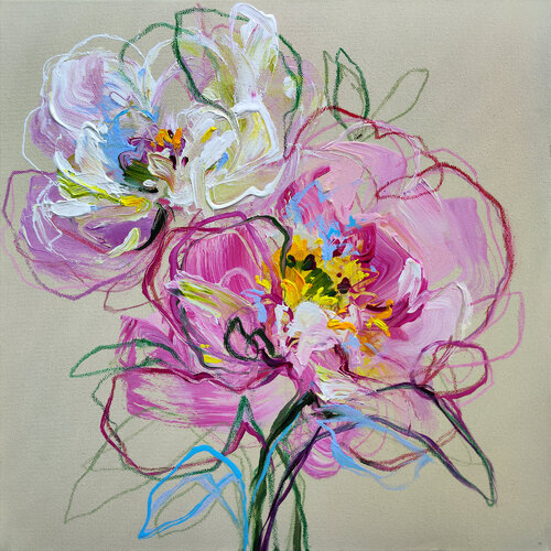 Elegant flourish di Anna Cher, Pittura in vendita su Singulart