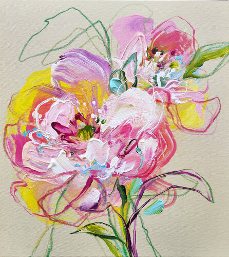 Petals dance di Anna Cher, Pittura in vendita su Singulart