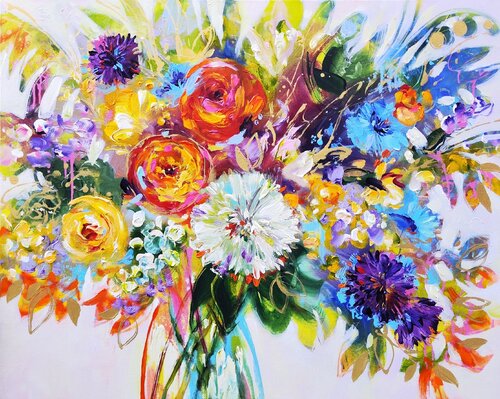 Burst of Petals di Anna Cher, Pittura in vendita su Singulart