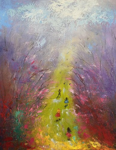 Kids Playing von Miroslava Lipovec Friedman, Malerei kaufen auf Singulart