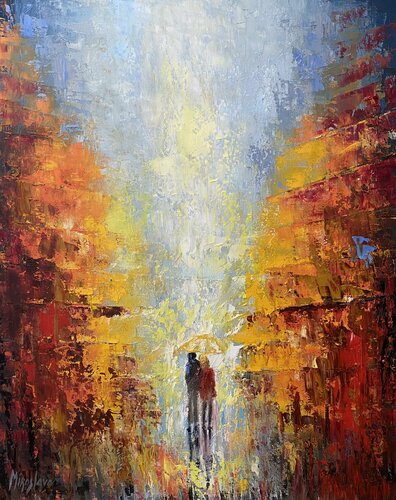 Couple Walking in the Park von Miroslava Lipovec Friedman, Malerei kaufen auf Singulart