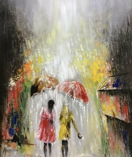 Strolling in the Rain von Miroslava Lipovec Friedman, Malerei kaufen auf Singulart