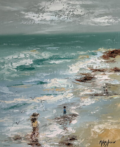 Lucky day on the beach by Miroslava Lipovec Friedman, 회화 for Sale on Singulart