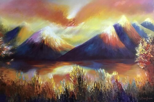 Mountain of Color by Miroslava Lipovec Friedman, Painting for Sale on Singulart