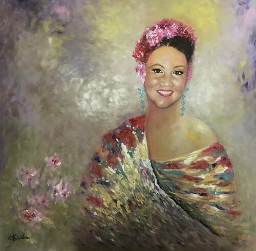 Admiring Frida von Miroslava Lipovec Friedman, Malerei kaufen auf Singulart