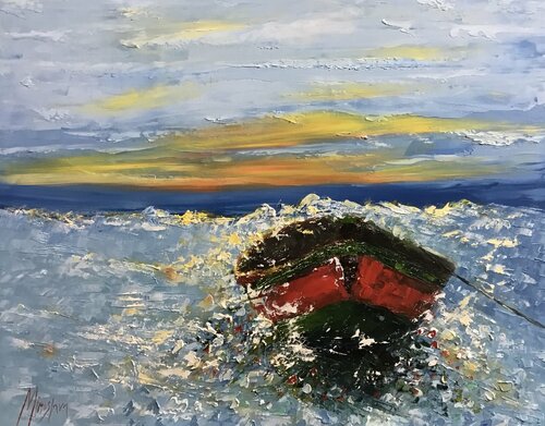 My little Boat par Miroslava Lipovec Friedman, Peinture en vente sur Singulart