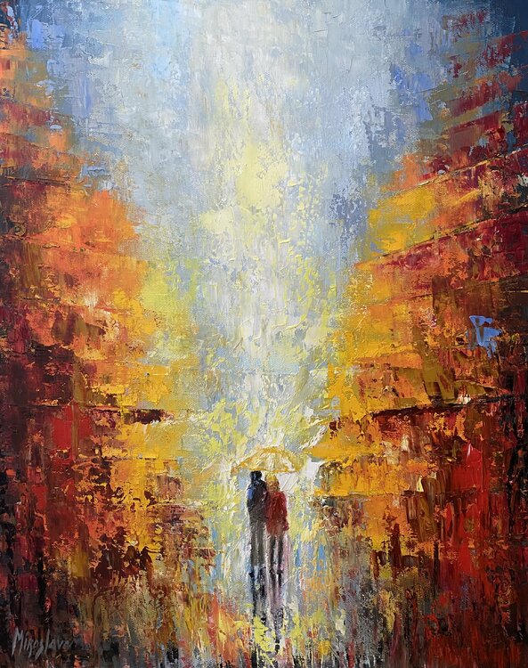 Couple Walking in the Park Miroslava Lipovec Friedman