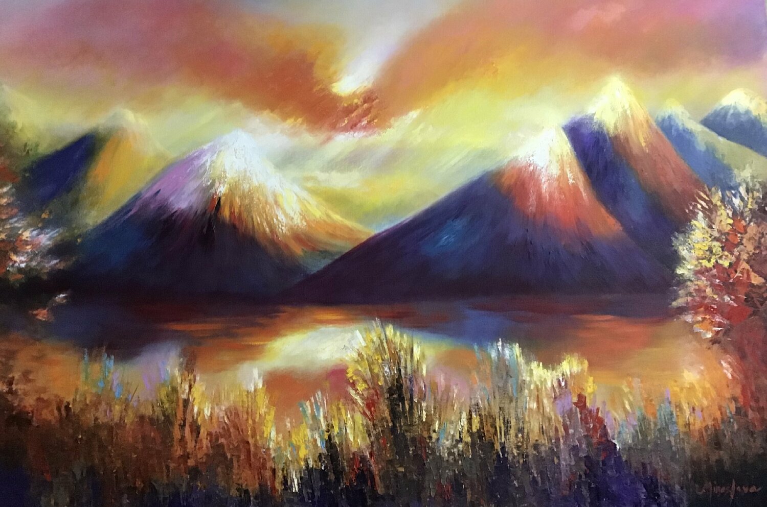Mountain of Color Miroslava Lipovec Friedman Originalgemälde zu verkaufen