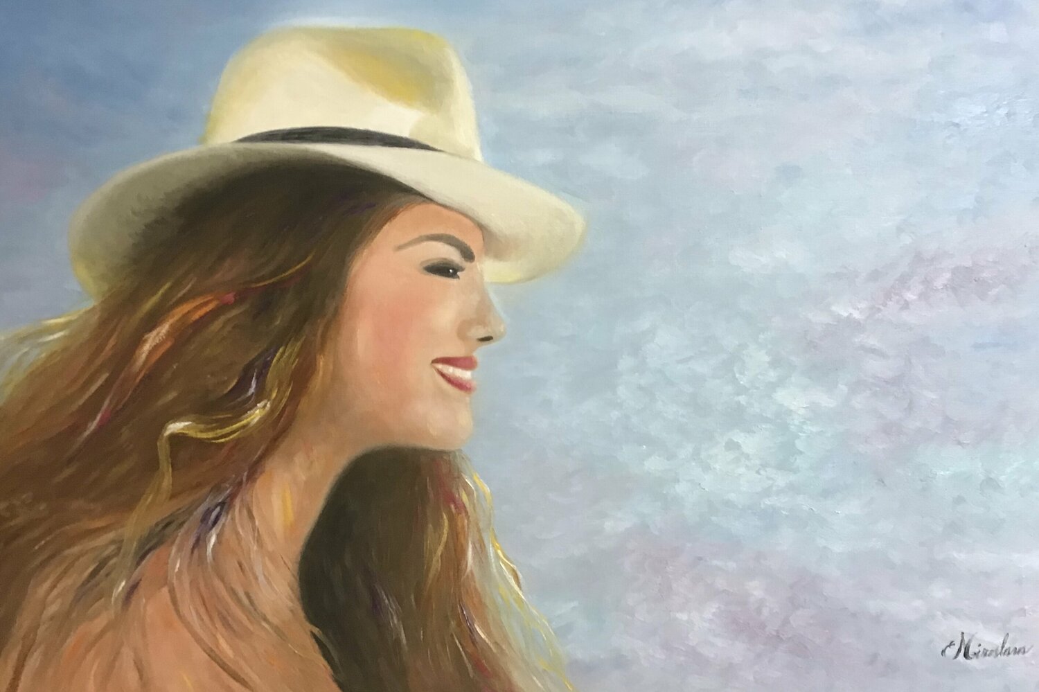 Beauty at the Beach Miroslava Lipovec Friedman Originalgemälde zu verkaufen