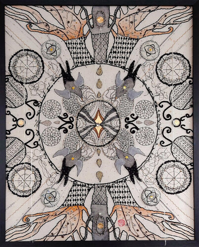 Samsara Forest – Cosmic Droplets von Asami GOTO, Textil kaufen auf Singulart