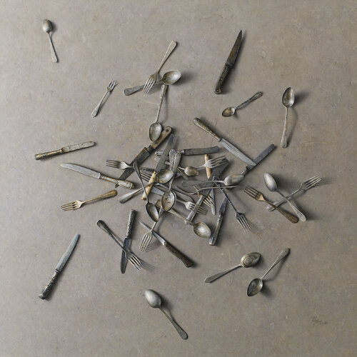 "Cubiertos, vista cenital" Antonio Vázquez