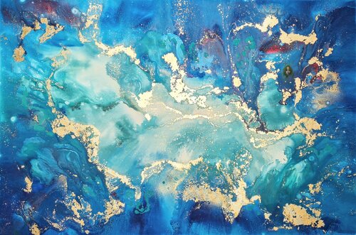 Tropical depths van Eleni Denart, Schilderij te koop op Singulart