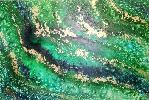 Ocean of Emeralds van Eleni Denart, Schilderij te koop op Singulart