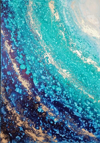Waves underwater van Eleni Denart, Schilderij te koop op Singulart