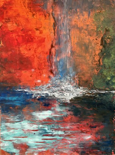 Sunset Falls di David Vall, Pittura in vendita su Singulart