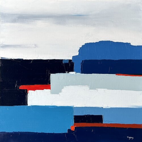 Infiniment Bleu 5 van Sandrine Hirson, Schilderij te koop op Singulart