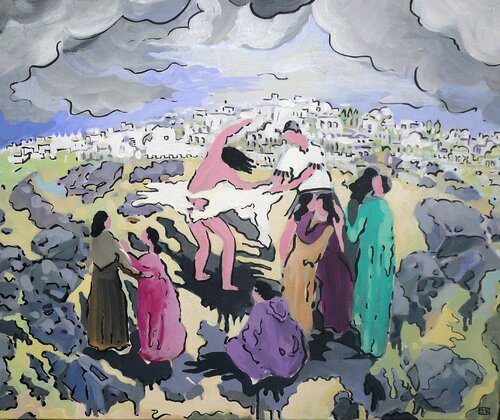 Le chemin de croix - Station 9 by Catherine Vieu, Painting for Sale on Singulart