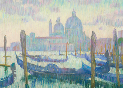 Venezia. Tramonto pastello van Kristina Korò, Werk op papier te koop op Singulart