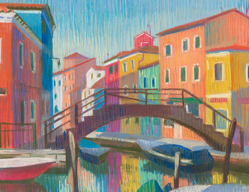 Venezia. Isola di Burano van Kristina Korò, Werk op papier te koop op Singulart