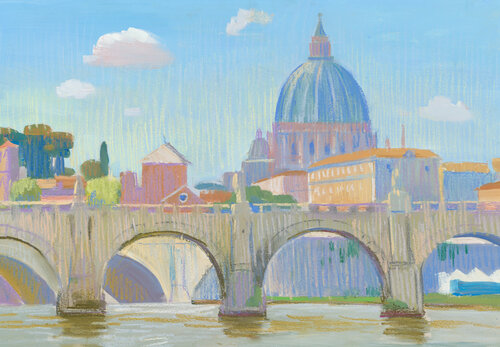 Roma. Mezzogiorno van Kristina Korò, Werk op papier te koop op Singulart