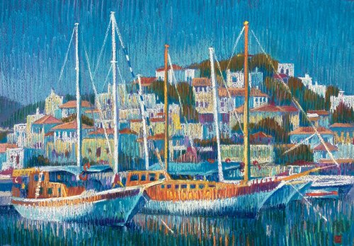 Marmaris serale van Kristina Korò, Werk op papier te koop op Singulart