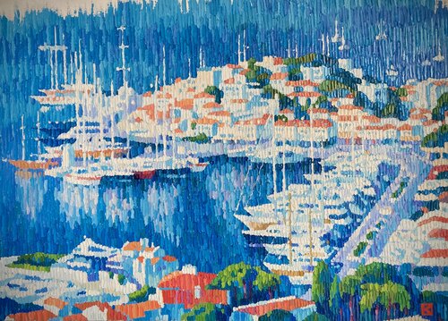 Yachts a Marmaris van Kristina Korò, Schilderij te koop op Singulart