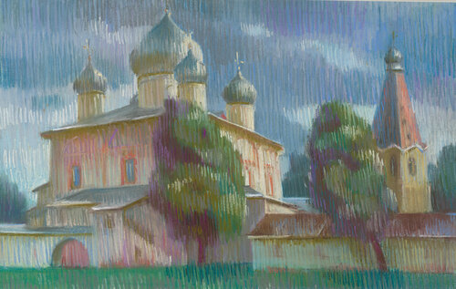 Dopo la pioggia. Veliky Novgorod par Kristina Korò, Œuvre sur papier en vente sur Singulart
