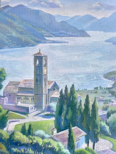 Chiesa di Peglio. Lago di Como par Kristina Korò, Œuvre sur papier en vente sur Singulart