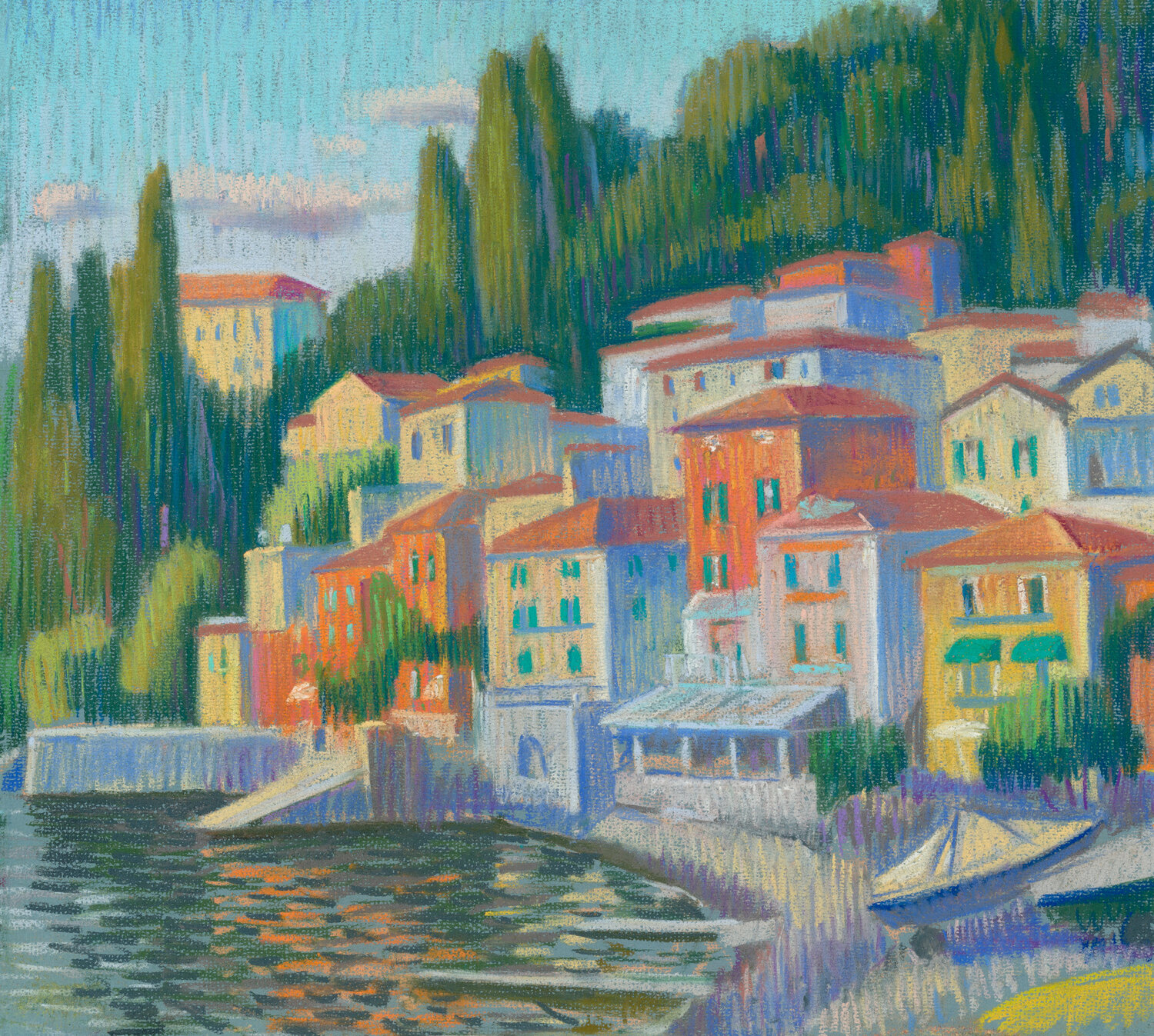 Varenna colorata Kristina Korò Werk auf Papier zu verkaufen