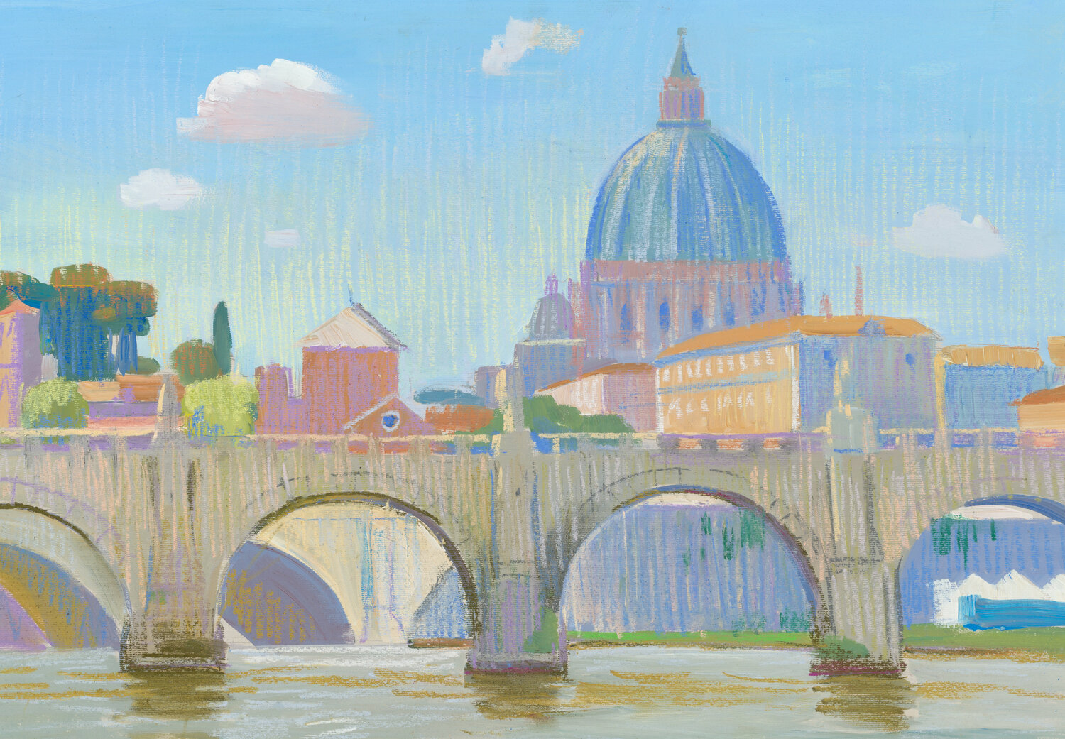 Roma. Mezzogiorno Kristina Korò Werk auf Papier zu verkaufen