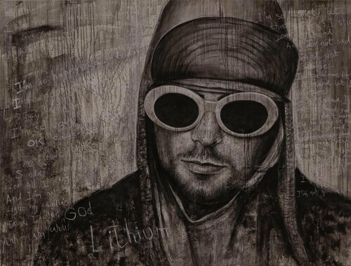 Kurt Cobain - Lithium by Inga Mihailovic, Painting for Sale on Singulart