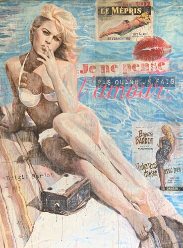 I'm not thinking when I make love - Brigitte Bardot di Inga Mihailovic, Pittura in vendita su Singulart
