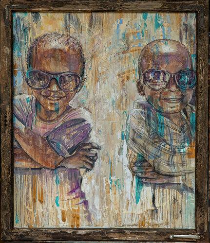 Sunshine Brothers van Inga Mihailovic, Schilderij te koop op Singulart