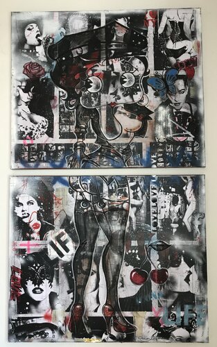 Life & Cherries ( Betty Boop ) by Inga Mihailovic, Painting for Sale on Singulart