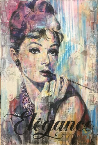 Audrey - Elegance Icon di Inga Mihailovic, Pittura in vendita su Singulart