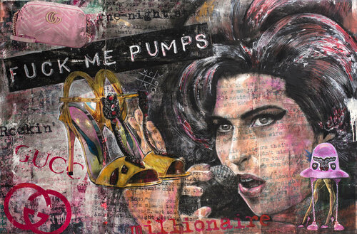 Amy Winehouse - Fuck me Pums di Inga Mihailovic, Pittura in vendita su Singulart