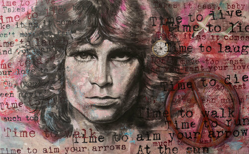 Jim Morrison - Time to Live di Inga Mihailovic, Pittura in vendita su Singulart