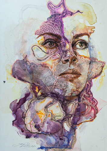 Iris di Inga Mihailovic, Opera su carta in vendita su Singulart