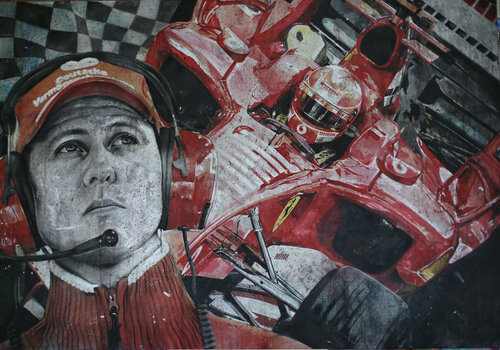 Michael Schumacher van Inga Mihailovic, Schilderij te koop op Singulart