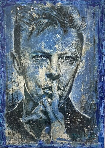 Bowie Blues di Inga Mihailovic, Pittura in vendita su Singulart