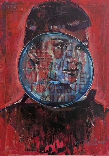 Audrey in the Bubble di Inga Mihailovic, Pittura in vendita su Singulart