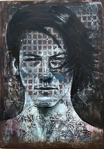 Prison in Mind (Keanu ) di Inga Mihailovic, Pittura in vendita su Singulart